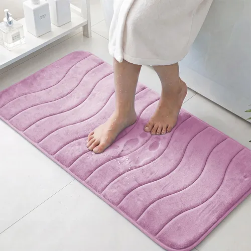 Vista 16 de Flamingo P Alfombra de Baño de Espuma Viscoelástica Tapetes de Baño Alfombra Antideslizante Absorbente de Agua para Ducha, 24x17 pulgadas, Verde Aqua