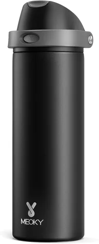 Vista 58 de Botella de agua de 24 onzas para el día de San Valentín: Botella de agua de acero inoxidable Meoky con popote y tapa de boquilla, a prueba de fugas