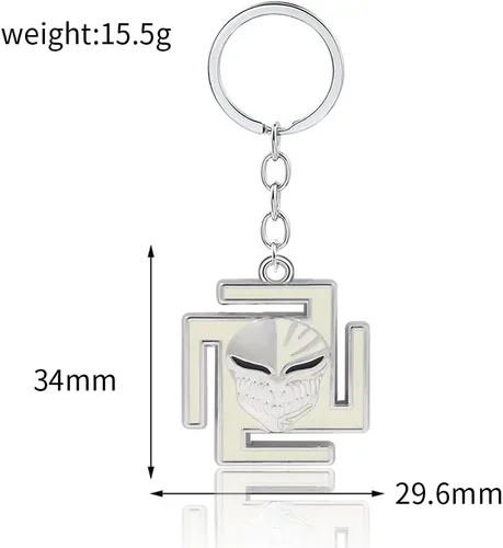 Vista 2 de SONGCHANGJEWELRY Ishida Kurosaki Collar Kerchain Ichigo Kurosaki Negro Flaming Shinigami Llavero BLEACH Anime Cosplay Regalos para Hombres Niños