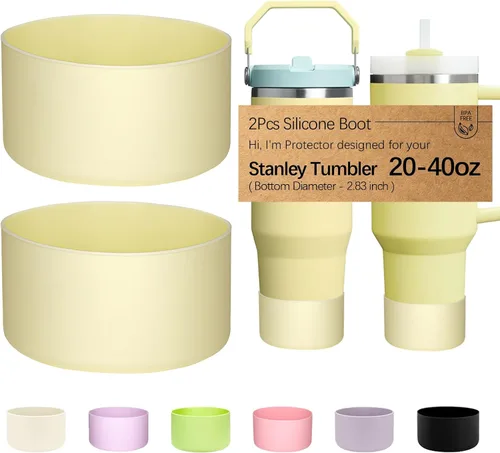 Vista 14 de WK IEASON 2 Piezas Protector de Base Tipo Bota para Vaso Stanley Quencher Adventure 40oz y Stanley IceFlow 20oz 30oz y Compatible con Botella de 3D