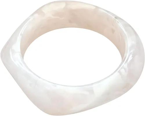 Vista 11 de Fuqimanman2020 Pulsera cuadrada irregular de resina acrílica retro colorida gruesa geométrica para mujer Verde