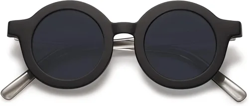 Vista 9 de SOJOS - Lentes de sol redondos polarizados para niños y niñas, protección ultravioleta 400 (UV400), lentes de sol para las vacaciones en la playa