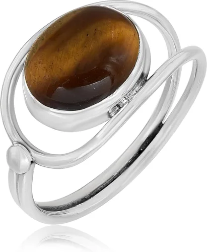 Vista 7 de Anillo de plata de ley 925 para mujer, anillo de piedras preciosas naturales, anillo de aniversario de plata de ley, juego de bisel