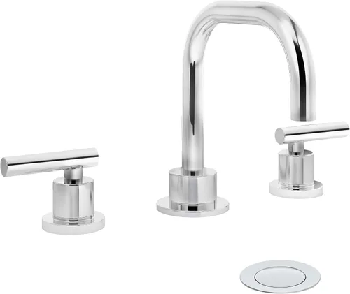 Vista 3 de Symmons Dia - Grifo de baño de dos manijas con montaje de drenaje Push Pop en bronce cepillado (1.0 GPM), grande
