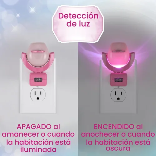 Vista 3 de Projectables Disney Princess - Luz nocturna LED para niños, proyector, enchufe, sensor del atardecer al amanecer, Belle, Jasmine, Ariel, Moana