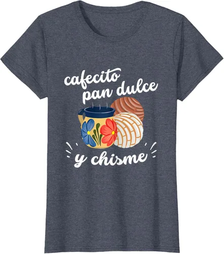 Vista 36 de Camiseta Cafecito Pan Dulce y Chisme Mexican Hispanic Pride Breakfast Negro