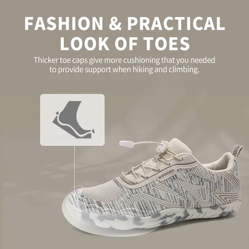 Vista 3 de WateLves Zapatos deportivos de senderismo descalzos para hombre, para correr, caminar, playa, escalada, al aire libre y deportes acuáticos