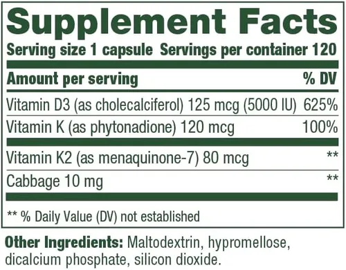 Vista 2 de MegaFood Vitamina D3 5000 IU (125 mcg) Salud ósea y apoyo inmunológico con vitaminas D3, K y K2 Vegetariana, sin gluten, hecha sin lácteos ni