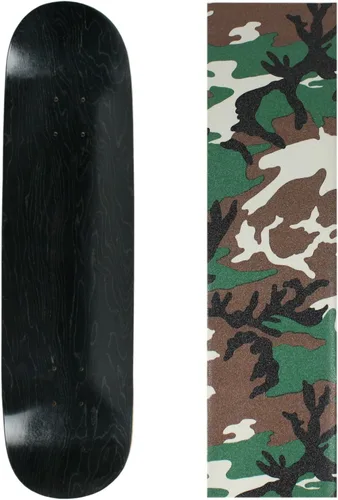 Vista 2 de Skateboard Deck Pro 7-Ply Arce canadiense TINTADO NEGRO con Griptape