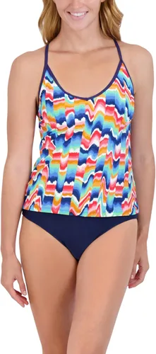Vista 7 de Nautica Women's Tankini Swimsuit TOP– Quick-Dry, UPF+, Swim, Beach, Pool & Resort Wear Azul Coral