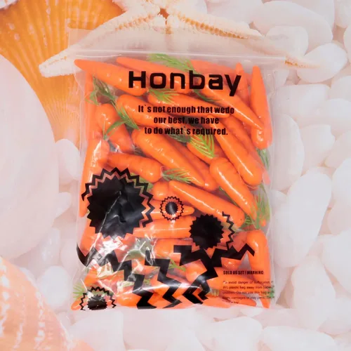 Vista 6 de Honbay 50 piezas de mini zanahorias artificiales de espuma, modelos de zanahorias pequeñas falsas, conejo, zanahorias y verduras para manualidades