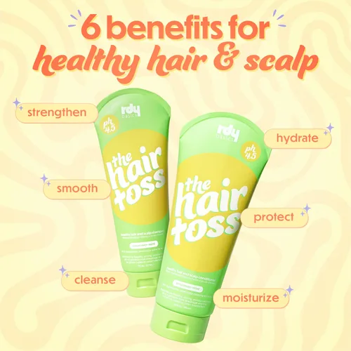 Vista 2 de The Hair Toss - Juego de champú y acondicionador para hombres y mujeres, 13.5 floz/7 floz, menta, formulado 4.5 pH, hidratante, sin parabenos