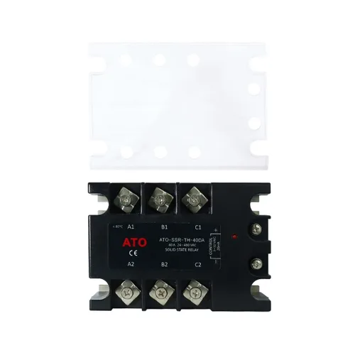 Vista 2 de Relé de estado sólido ATO SSR-40DA CC a CA, relé trifásico con indicador LED, entrada 3-32V CC, salida 24-480V CA (40A)