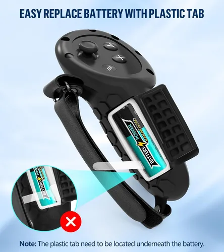 Vista 3 de YRXVW Controller Grips for OculusMeta Quest 3 Accessories, with Battery Opening Door Easily Replace Battery and Adjustable Knuckle Strap, Silicone