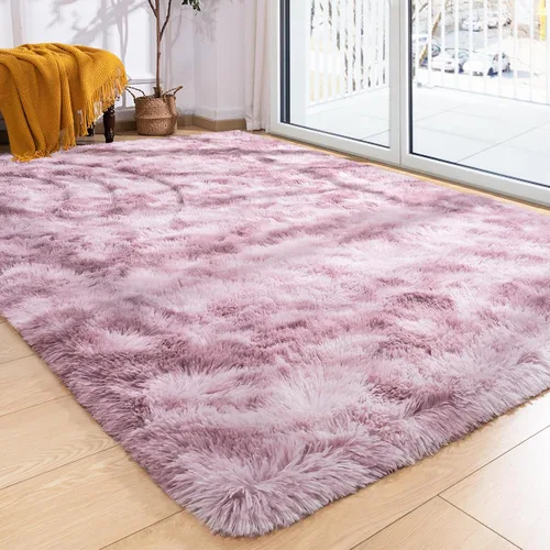 Vista 222 de Softlife Alfombra naranja para dormitorio, alfombra de felpa esponjosa para sala de estar para niñas, alfombra lanuda para niños, alfombra suave
