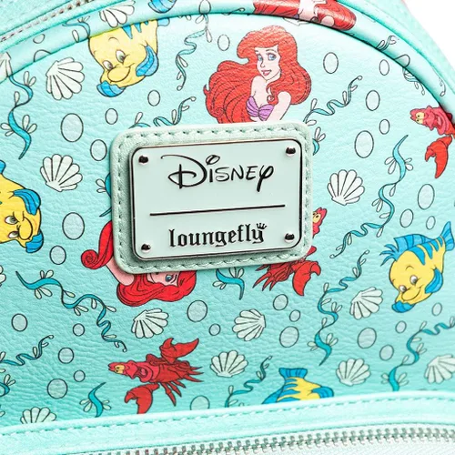 Vista 3 de Loungefly x Disney Little Mermaid Ariel Flounder y Sebastian AOP Mochila Varios