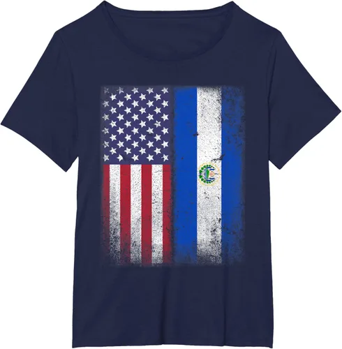 Vista 16 de Salvadoran American Flag El Salvador Salvadorean Salvadorian T-Shirt for Women Kids Men