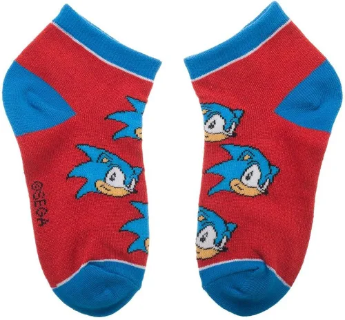 Vista 3 de Bioworld Sega Sonic The Hedgehog - Calcetines de tobillo juvenil, 4 pares, Multi