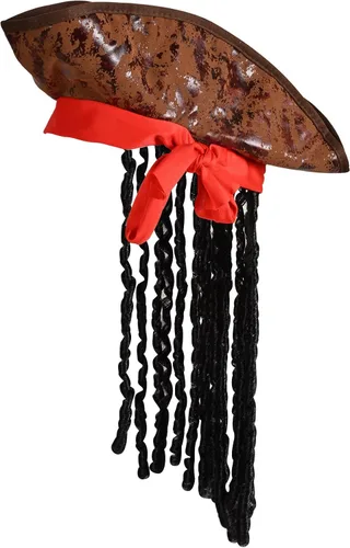 Vista 2 de Beistle Sombrero pirata caribeño con rastas