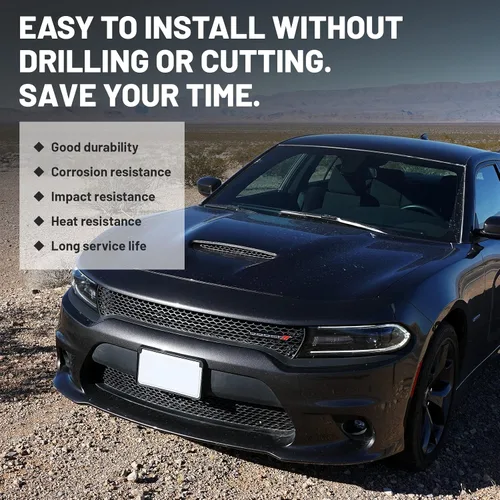 Vista 7 de Protector Divisor de Labio de Parachoques Delantero Compatible con Dodge Charger Hellcat/SRT 392 / Scat Pack/RT Scat Pack/GT/RT 2015-2021, Negro