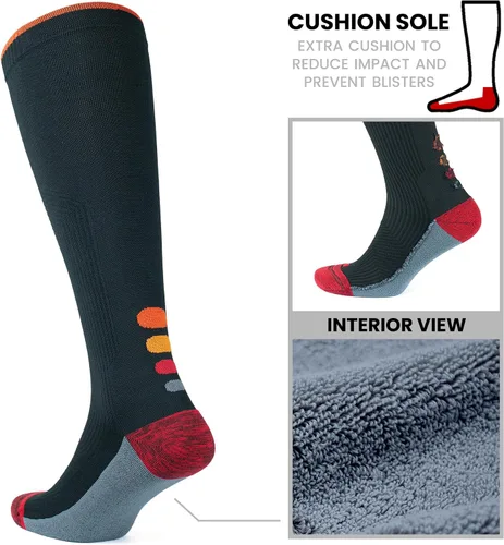 Vista 2 de GoWith Compression Socks for Men & Women, Cushioned 20-30 mmHg Graduated Compression Running Socks, Athletic Knee High Socks