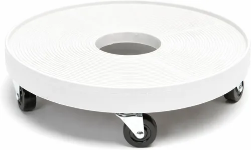 Vista 13 de Carrito de plantas rodante de 16 pulgadas con ruedas y orificio de drenaje, plataforma de plantas resistente con rueda de bloqueo, base de maceta