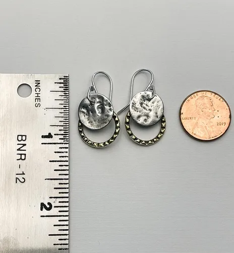 Vista 5 de Pendientes de plata de ley, aretes colgantes de luna, regalo para ella