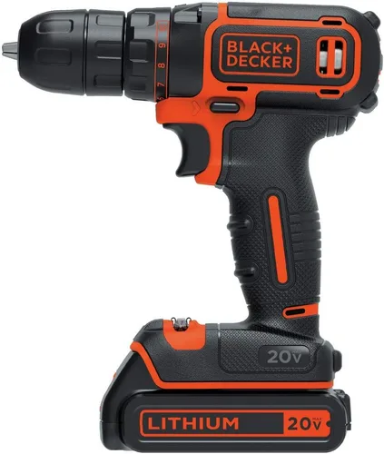 Vista 2 de BLACK+DECKER Kit de taladro/destornillador inalámbrico de 20 V MAX con batería, cargador y broca de doble extremo (BDCDD120C)