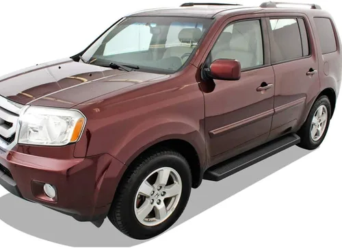 Vista 2 de APS Estribos negros estilo compatible con Honda Pilot 2009-2015 y Acura MDX 2009-2013 (barras laterales de barras Nerf)