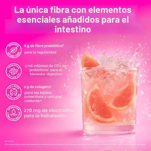Vista 3 de BelliWelli Suplemento de fibra para mujeres y hombres – Polvo de fibra diaria premium de acacia orgánica con colágeno añadido, electrolitos