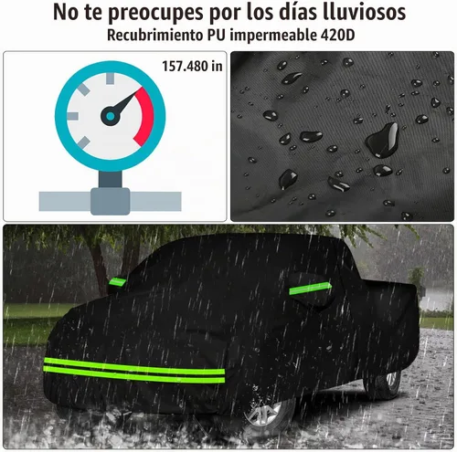 Vista 2 de Cubierta impermeable para auto compatible con Chevrolet Silverado/GMC Sierra 1500/2500/3500 Crew Cab de 6.6 pies de largo 2014-2025, cubierta