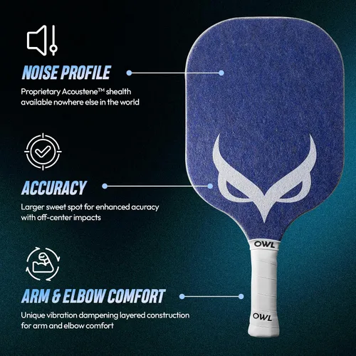 Vista 6 de OWL Sport PX - Paleta de pickleball aprobada por USAPA Pro, núcleo Power Series de 0.51 pulgadas, nuevo diseño y superficie patentados