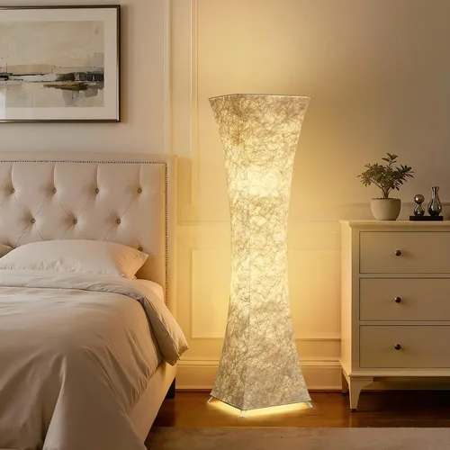Vista 7 de GyroVu Lámpara de pie para sala de estar, 47" Lámparas de pie de esquina de pie con temperatura de color ajustable, lámpara de pie de columna