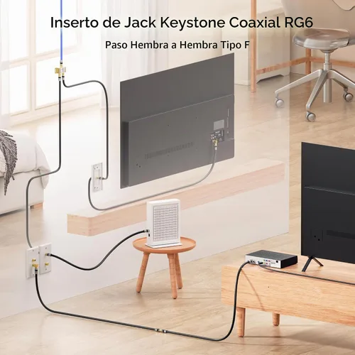 Vista 2 de Cable Matters Paquete de 5 insertos de conector Keystone RG6, cambiador