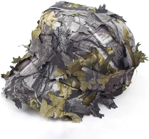 Vista 8 de Gorro táctico militar antiterrorista de camuflaje para deportes al aire libre, hoja de entrenamiento militar gorra Marrón