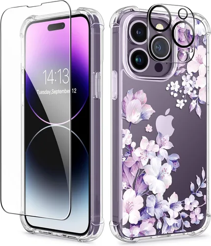 Vista 72 de GVIEWIN - Funda para iPhone 11 con protector de pantalla + protector de lente de cámara, cubierta protectora transparente suave de poliuretano