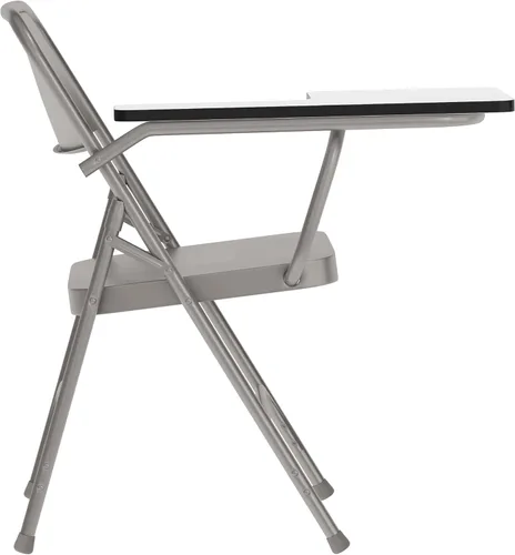 Vista 6 de EMMA + OLIVER Silla plegable de acero prémium con brazo para tableta para diestros