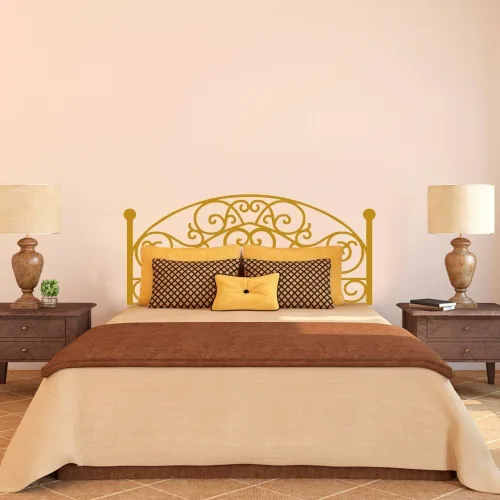 Vista 8 de Adhesivo para pared cuadrado, calcomanía de pared símil respaldar de hierro para cama, decoración de pared, gráfico
