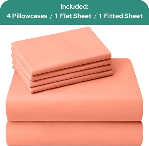 Vista 35 de HOMEIDEAS Sábanas de cama tamaño completo – Juego de 6 piezas (azul aguamarina) – Sábanas de ropa de cama de microfibra cepillada extra suave