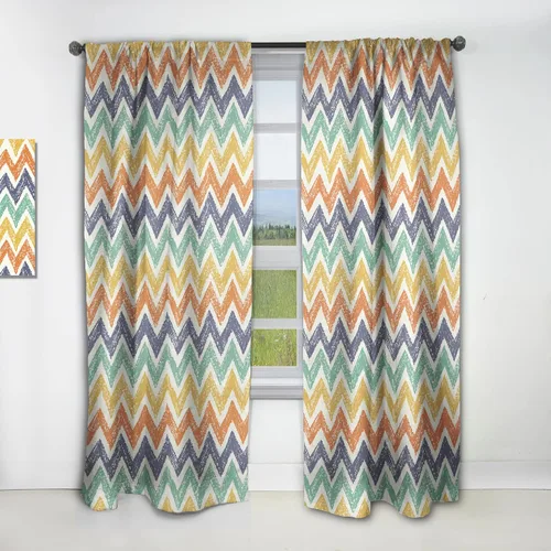 Vista 25 de DesignQ Cortinas con patrón hexagonal retro IX para dormitorio, cortinas para sala de estar, cortinas con aislamiento térmico, panel individual, 52