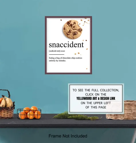 Vista 6 de Decoración artística de pared con definición de galletas con chispas de chocolate para el hogar, apartamento o cafetería, divertido póster