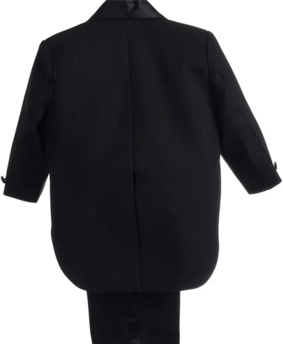 Vista 2 de Lito Angels Conjunto clásico de esmoquin con cola para bebé, traje de boda, 5 piezas, 039