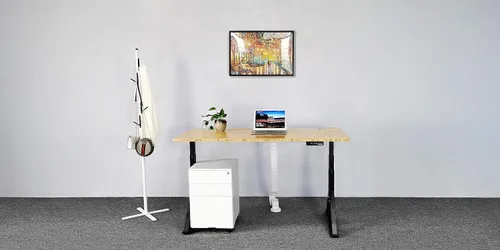 Vista 6 de VJ205 - Marco de escritorio eléctrico de altura ajustable para sentarse y sentarse, soporte para sentarse – Base de escritorio motorizada de 3 Solo
