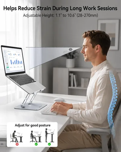 Vista 2 de Yottamaster Soporte ajustable de aluminio para portátil de 17 pulgadas