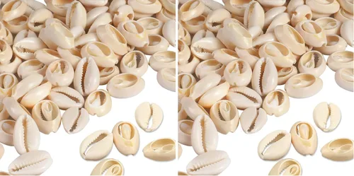 Vista 9 de 100 cuentas de concha de cauri, cuentas de concha en espiral natural blanca para hacer joyas, conchas de cowrie de playa de verano