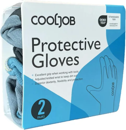 Vista 6 de COOLJOB Guantes de jardinería para hombres, 2 pares de goma transpirable con revestimiento de goma para jardín, paisajismo, trabajo exterior