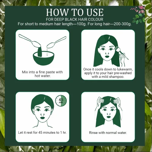 Vista 4 de Indus Valley Tinte de pelo de henna natural orgánico bio para cabellos grises, 3.53 oz (hoja índigo)
