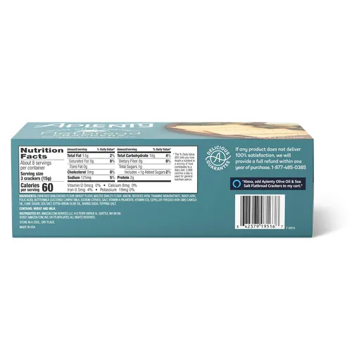 Vista 2 de Aplenty, Galletas de Pan sin Levadura con Aceite de Oliva y Sal Mar, 4.4 oz