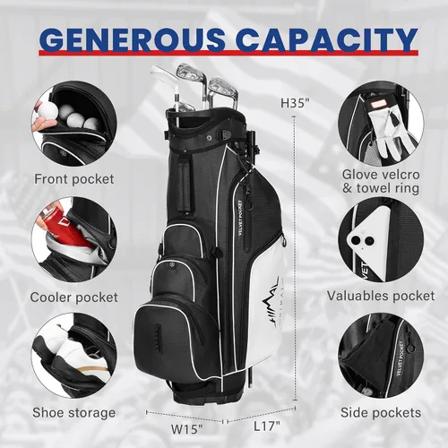 Vista 4 de uniHimal Lightweight Golf Stand Bag with 4-Way Full Length Dividers, Durable Waterproof Golf Bag for Men & Women with Multiple Pockets