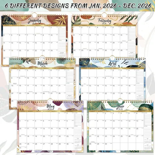 Vista 5 de Calendario de pared 2026 – 11 x 8.5 pulgadas, calendario 2026, calendario mensual de pared 2026 de enero de 2026 a diciembre de 2026, calendario